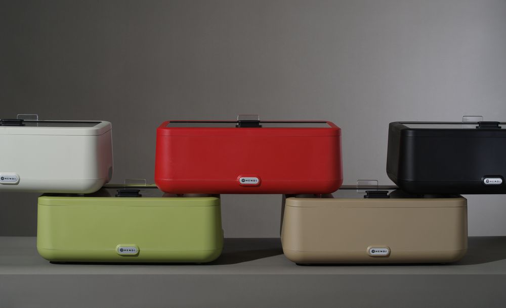 Posuda za podgrevanje UNIQ, HENDI, designed by Robert Bronwasser, Crvena, 220-240V/700W, 607x402x(H)245mm