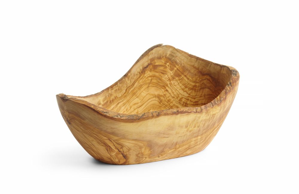 Ukrasna činija od drveta masline, HENDI, 300x190x(H)110mm