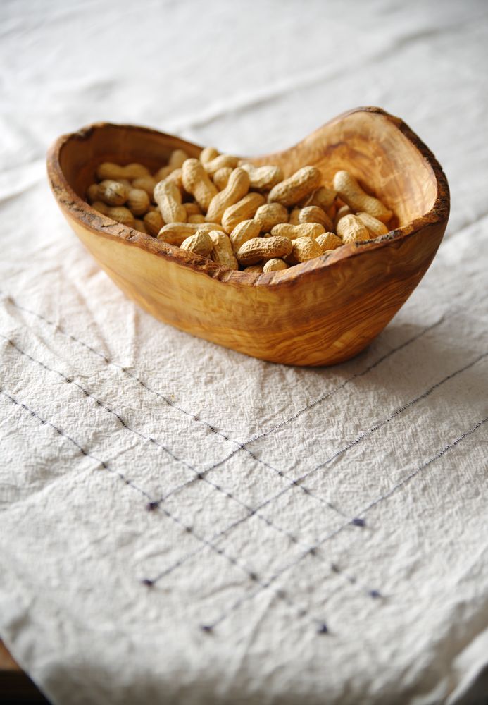 Ukrasna činija od drveta masline, HENDI, 300x190x(H)110mm