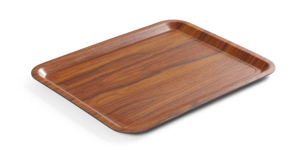 Tacna za posluživanje, pravougaona, protivklizna, laminirana, AmerBox, Od mahagonija, 460x360mm