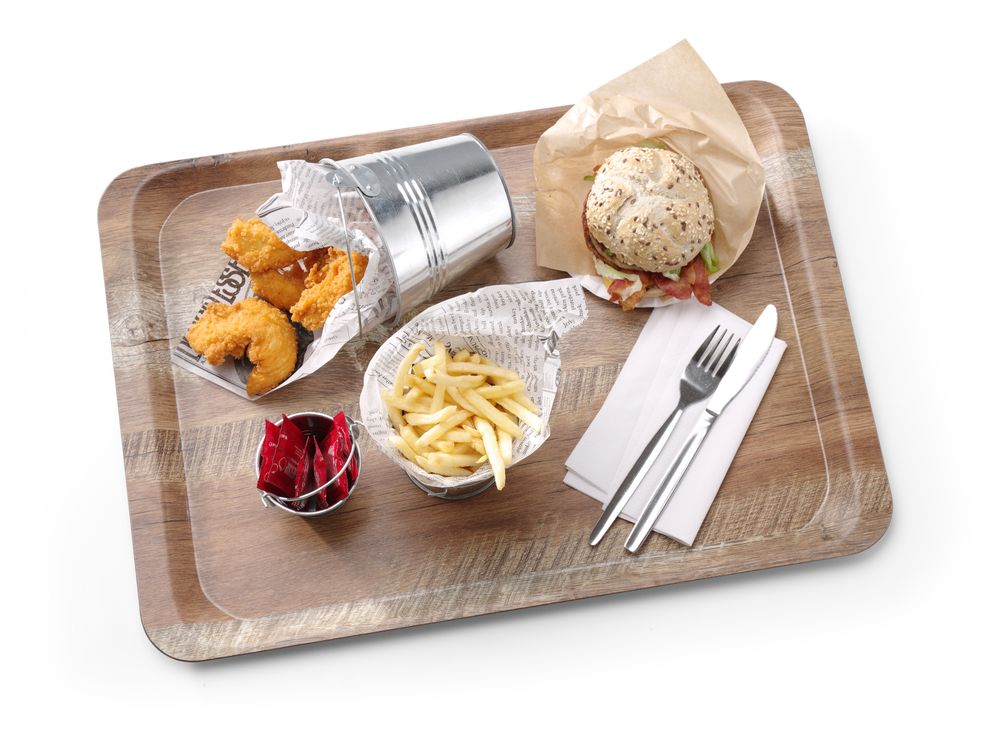 Posuda za posluživanje sa uzorkom drveta od melamina, AmerBox, Drvo, 370x530mm