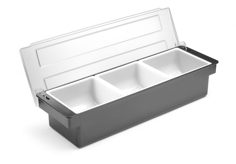 Spremnik - 3 posude, BarUp, Crna, 480x150x(H)100mm