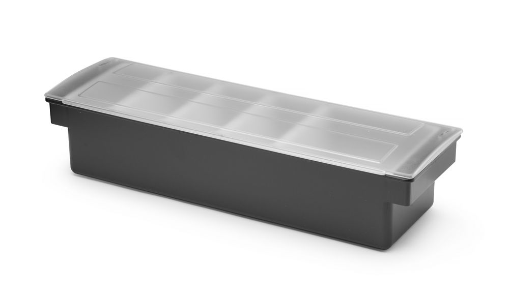 Spremnik - 5 posuda, BarUp, Crna, 480x150x(H)100mm