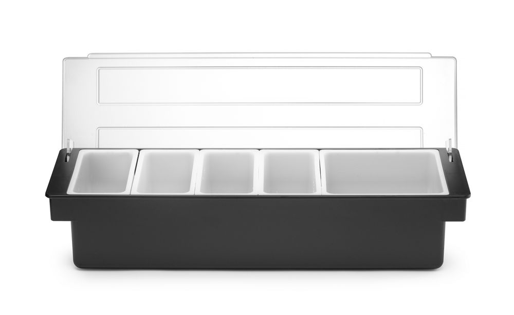 Spremnik - 5 posuda, BarUp, Crna, 480x150x(H)100mm