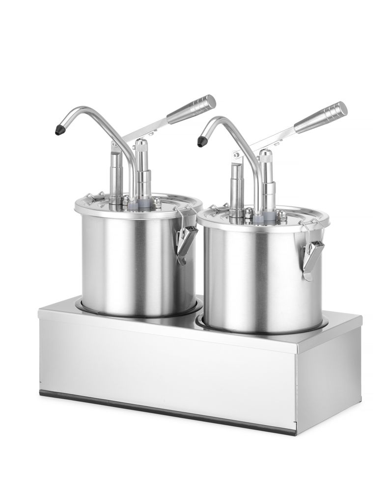 Dozator za sosove 5 l, nerđajući čelik, set od 2 kom, HENDI, 9L, 400x200x(H)440mm