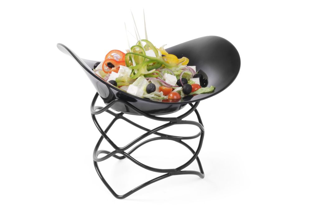 Zakrivljene činije, HENDI, Crna, 315x310x(H)123mm