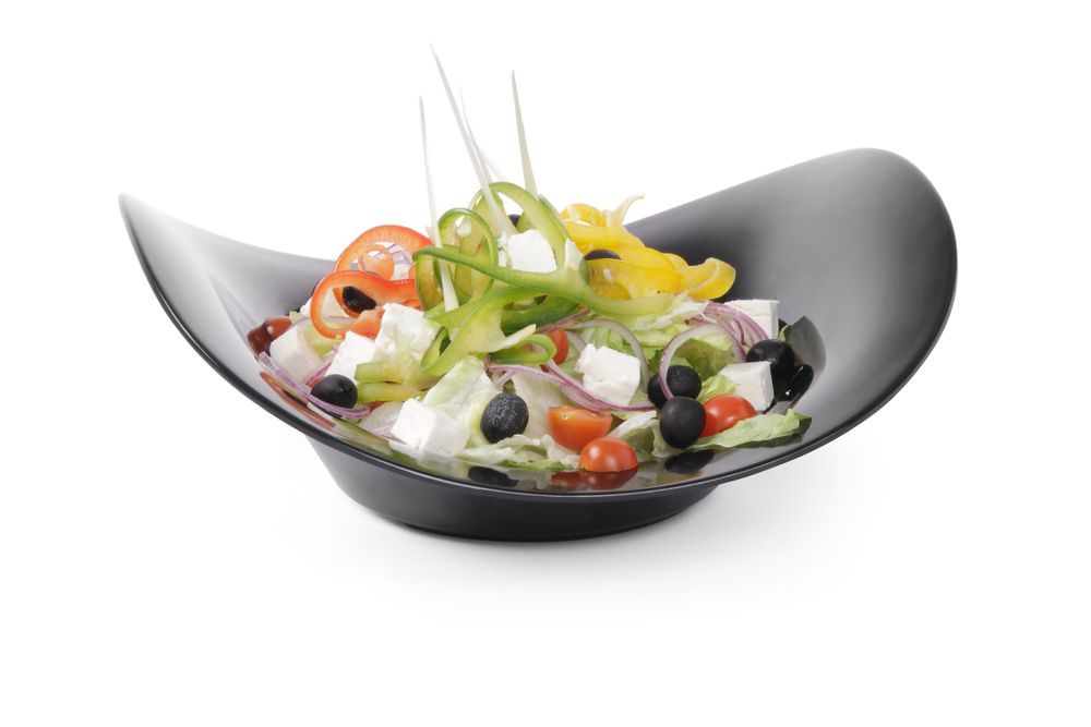 Zakrivljene činije, HENDI, Crna, 315x310x(H)123mm