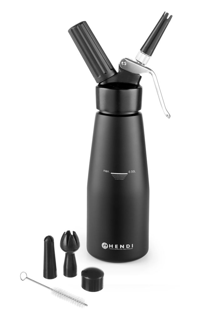 Boca za šlag Crni, HENDI, Kitchen Line, 0,5L, Crna, ⌀80x(H)260mm