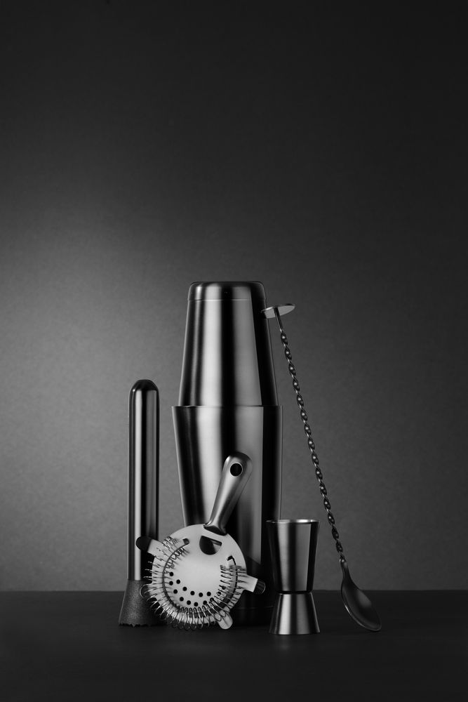 Set za bar u tubi, BarUp, Crna, ⌀120x(H)320mm