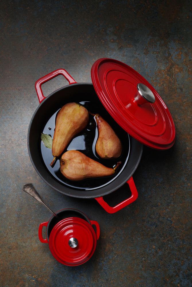 Emajlirana posuda od lijevanog željeza, HENDI, 3,7L, Crvena, 317x240x(H)105mm