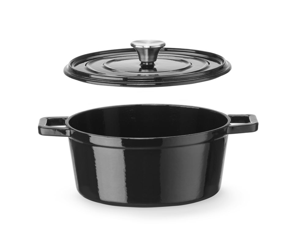 Emajlirana posuda od lijevanog željeza, HENDI, 3,7L, Crna, 317x240x(H)105mm