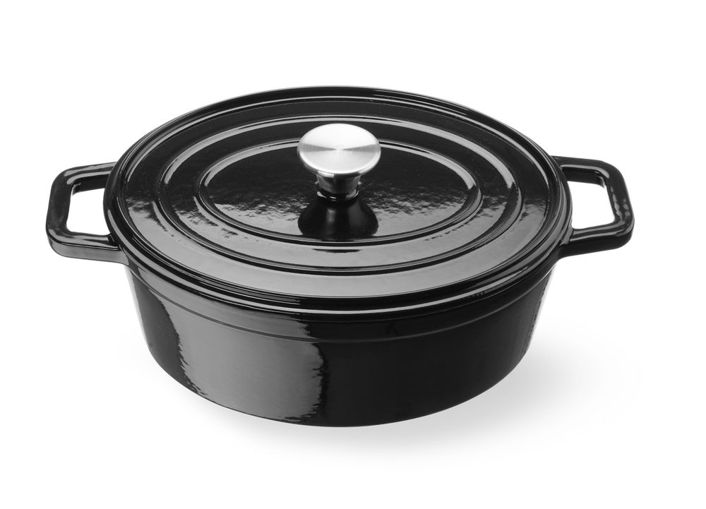 Emajlirana posuda od lijevanog željeza, HENDI, 4,4L, Crna, 365x290x(H)115mm
