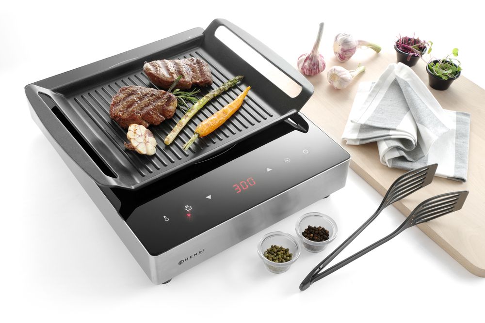 Gril tava za indukcijske štednjake, HENDI, 390x260x(H)35mm