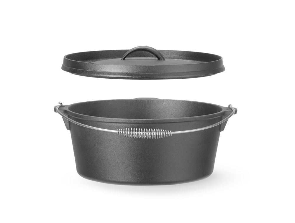Lonac od lijevanog željeza, HENDI, 7,2L, Crna, ⌀310x(H)155mm