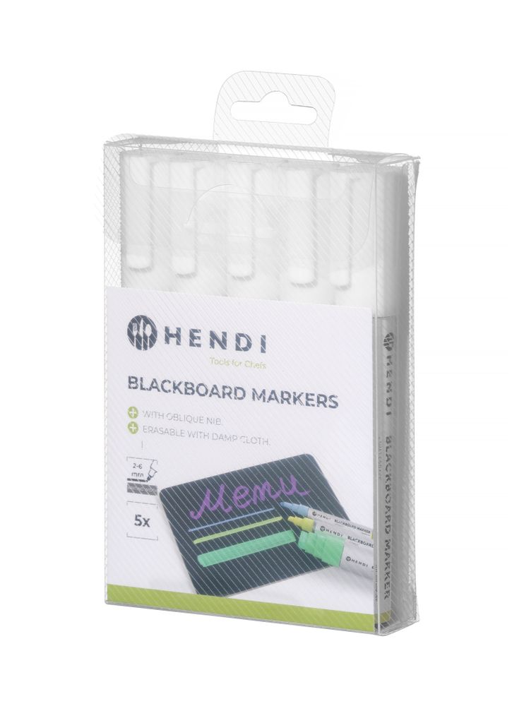 Markeri za belu tablu sa tankim vrhom, HENDI, 5 belih markera