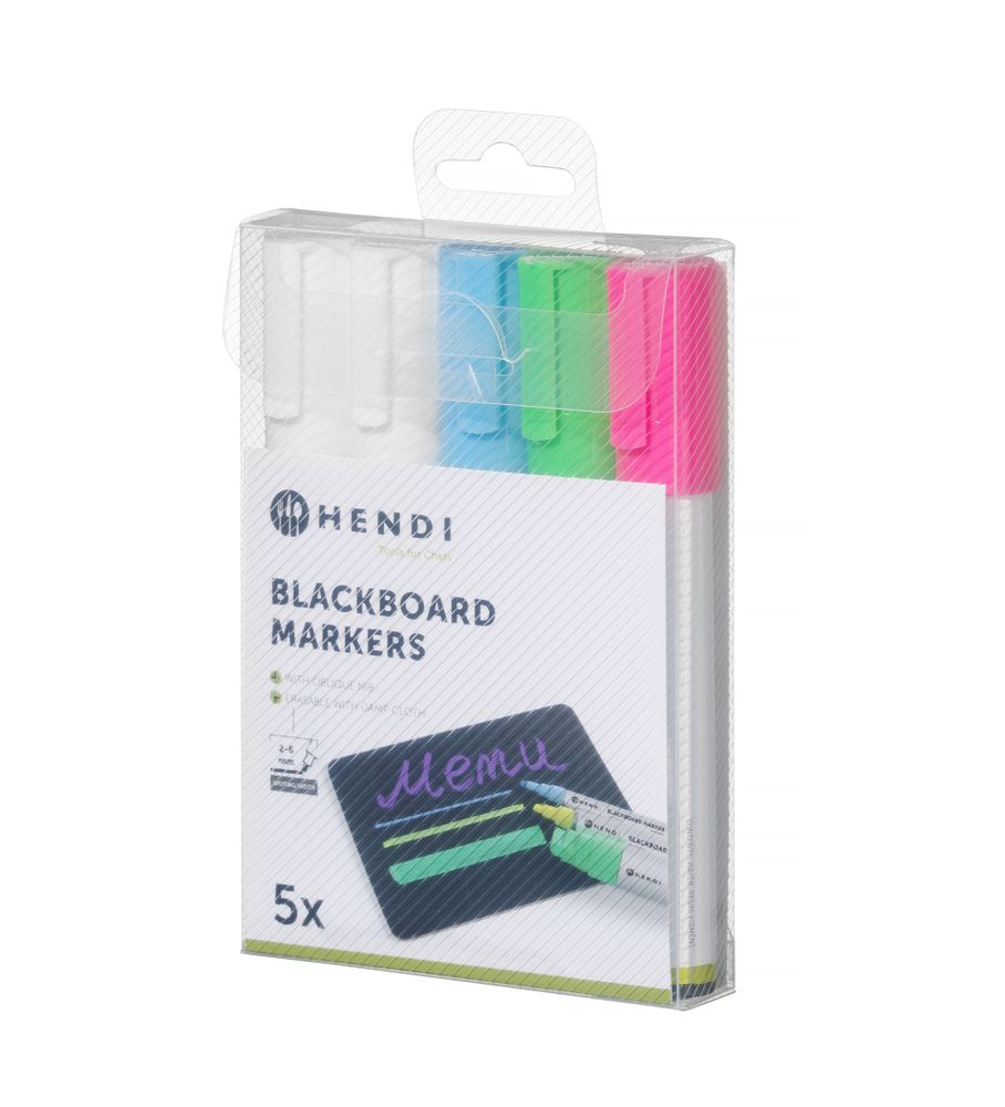Markeri za belu tablu sa tankim vrhom, HENDI, 1 roze, 1 zeleni, 1 plavi i 2 bela markera