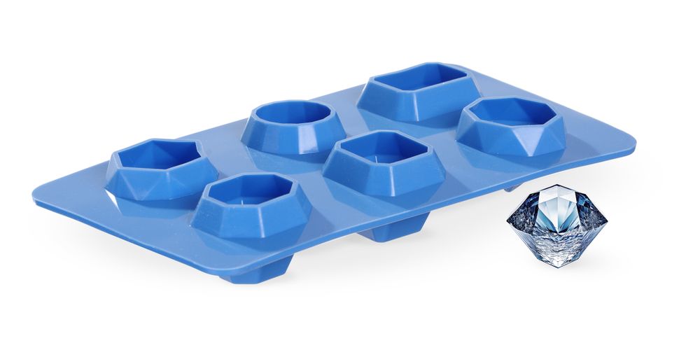 Kalupi za kocke leda u obliku dragog kamenja, BarUp, Plava, 2 kom, 190x105x(H)30mm