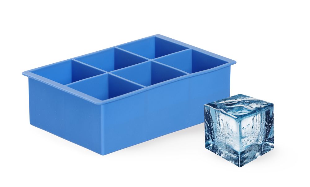 Kalup za kockice leda XL kockica, BarUp, Plava, 170x110x(H)52mm