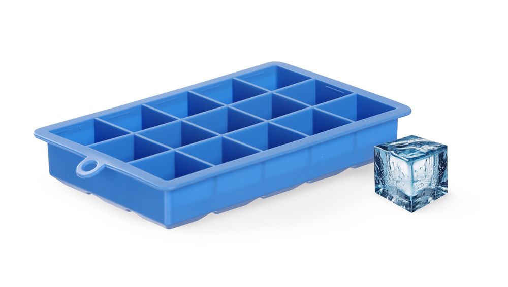 Kalup za kockice leda mala kockica, BarUp, Plava, 190x120x(H)35mm