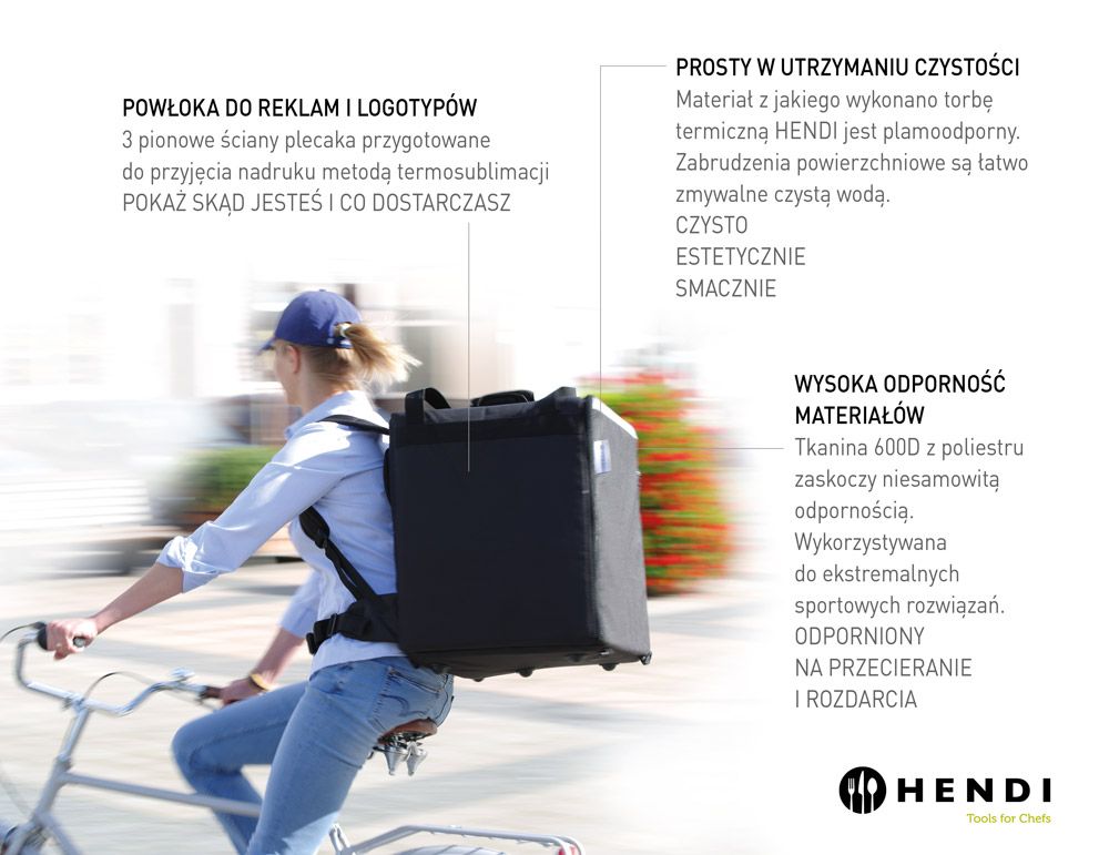 Termoizolovana torba za dostavu hrane, HENDI, 75,2L, Crna, 410x410x(H)480mm