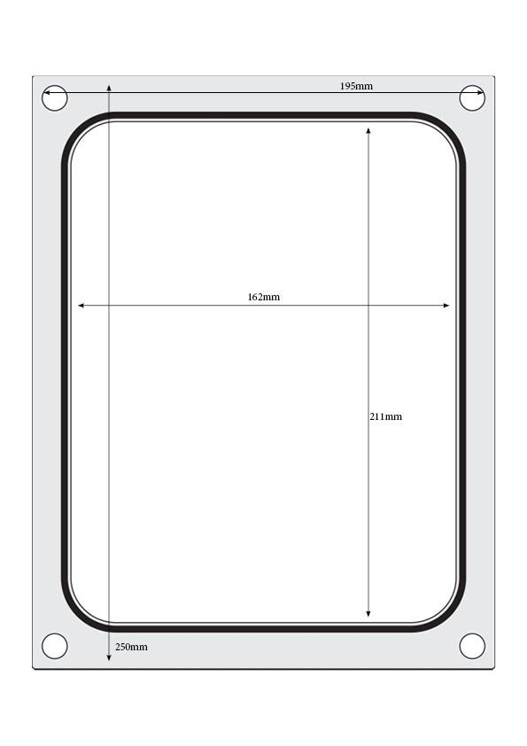Matrica za zaptivanje posuda, HENDI, spremnik 227x178 mm