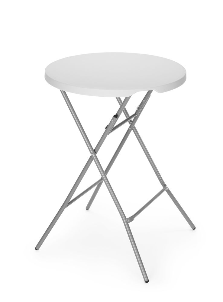 Barski sto, AmerBox, max. nosivost 80 kg, Bela, ⌀800x(H)1100mm