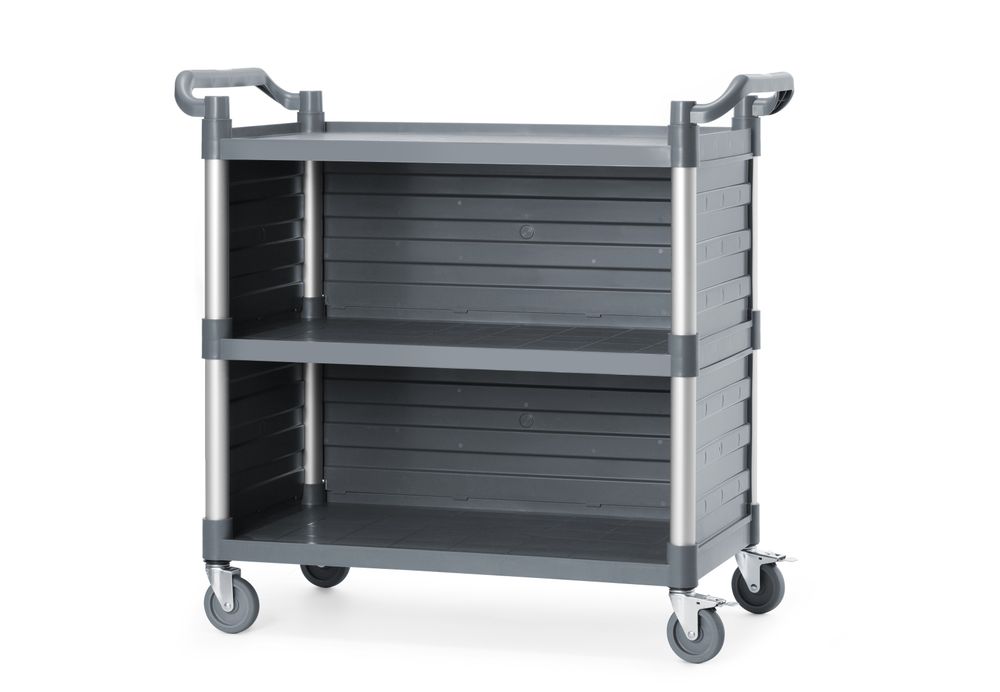 Polipropilenska servisna kolica sa 3 police velika, AmerBox, Uključuje bočne panele, 1010x500x(H)960mm