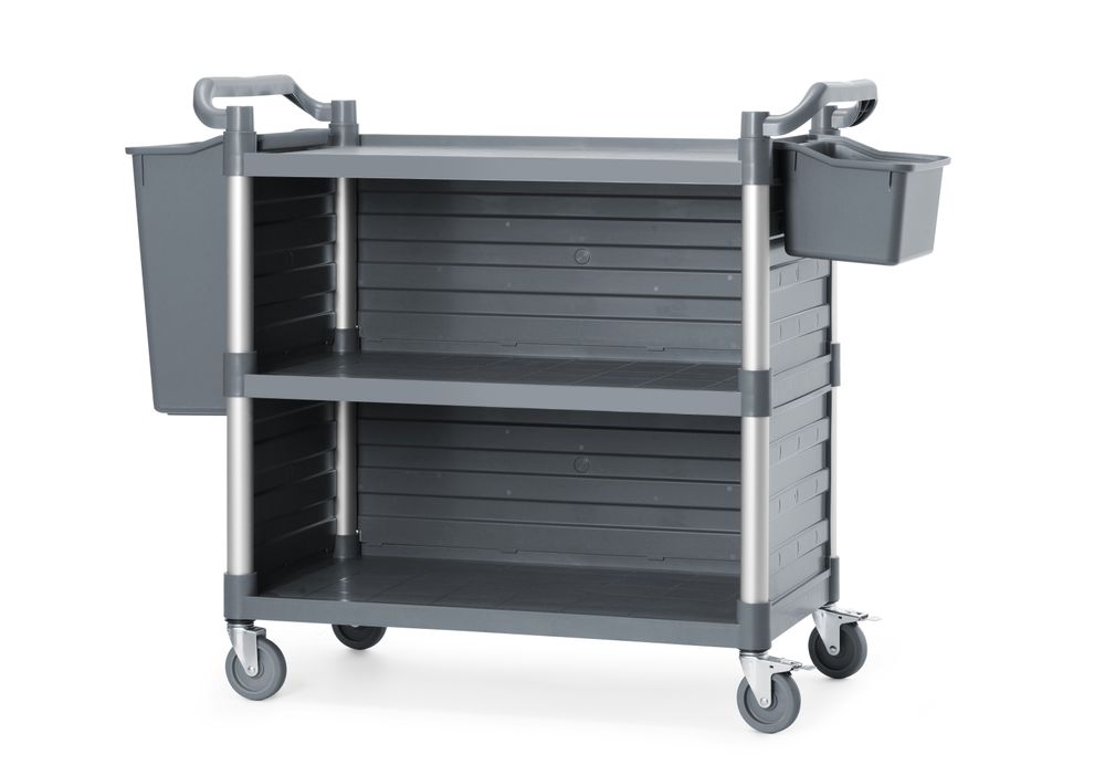 Polipropilenska servisna kolica sa 3 police velika, AmerBox, Uključuje bočne panele, 1010x500x(H)960mm