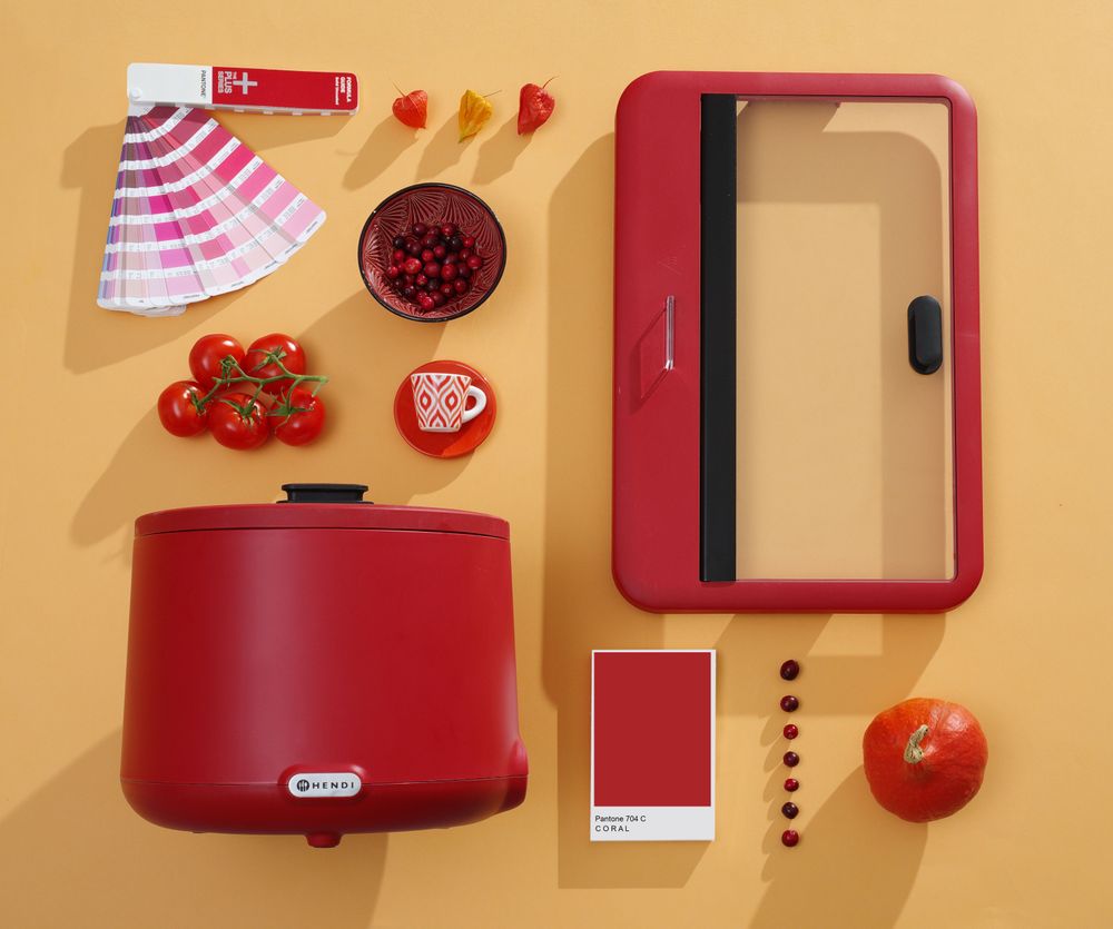 Kuvanje za supu UNIQ, HENDI, dizajnirao Robert Bronwasser, 8L, Crvena, 220-240V/500W, ⌀365x(H)325mm