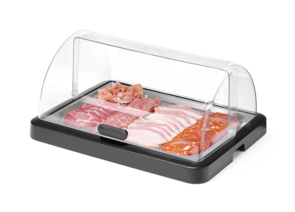 Jednostruka roll-top rashladna vitrina Duo UNIQ, HENDI, dizajnirao Robert Bronwasser, Crna, 460x355x(H)220mm