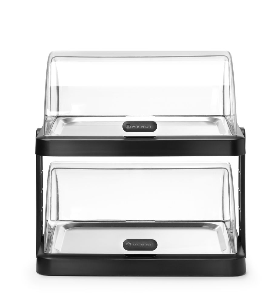 Dupla rashladna roll-top vitrina Duo, UNIQ, HENDI, dizajnirao Robert Bronwasser, Crna, 480x355x(H)480mm