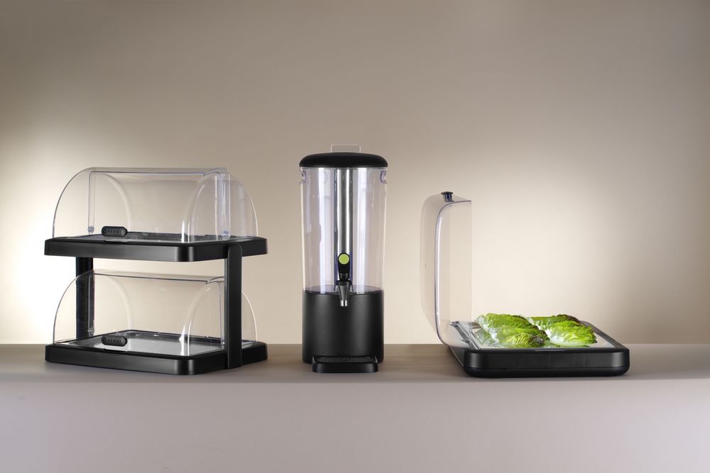 Dupla rashladna roll-top vitrina Duo, UNIQ, HENDI, dizajnirao Robert Bronwasser, Crna, 480x355x(H)480mm