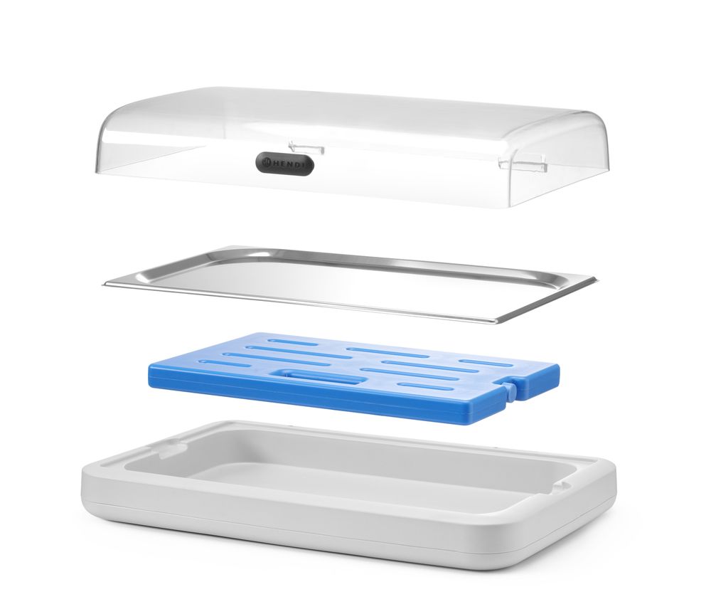 Rashladni display UNIQ, HENDI, designed by Robert Bronwasser, GN 1/1, Bela, 593x389x(H)147mm