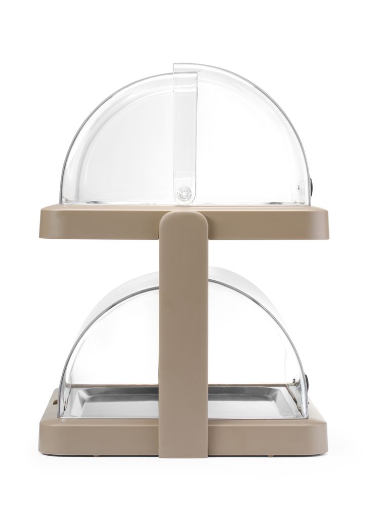 Dupla rashladna roll-top vitrina Duo, UNIQ, HENDI, dizajnirao Robert Bronwasser, Bež, 480x355x(H)480mm