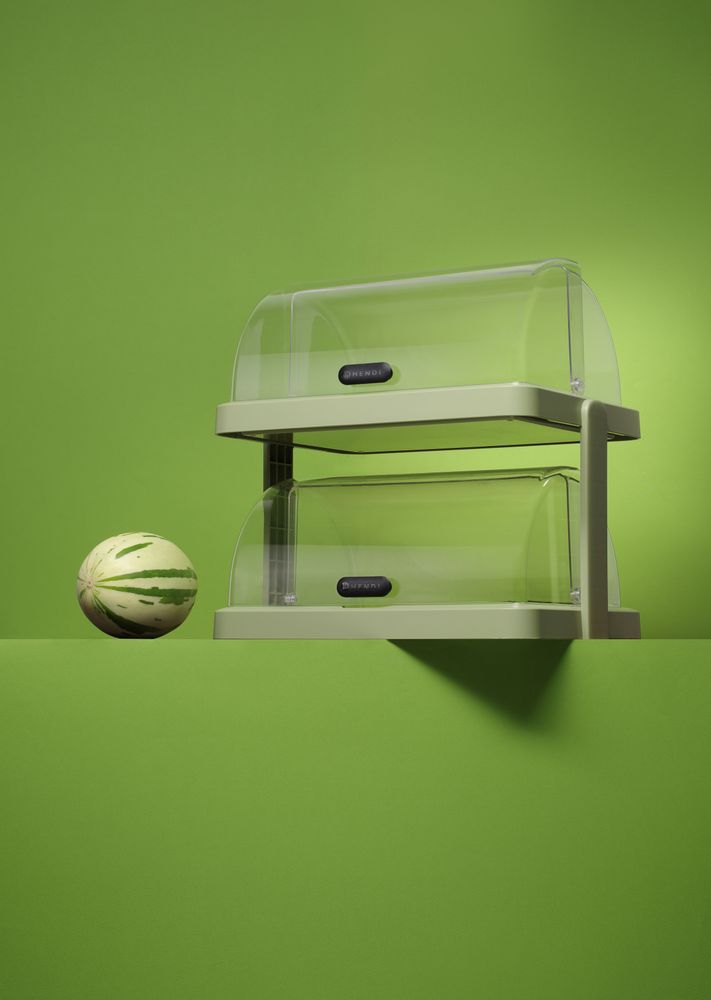 Dupla rashladna roll-top vitrina Duo, UNIQ, HENDI, dizajnirao Robert Bronwasser, Zelena, 480x355x(H)480mm