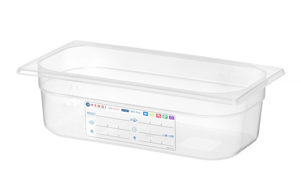 Gastronorm spremnik 1/3, HENDI, GN 1/3, 4L, Providno, 325x176x(H)100mm