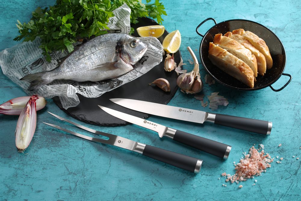 Set od 9 noževa, HENDI, Crna, 445x260x(H)65mm