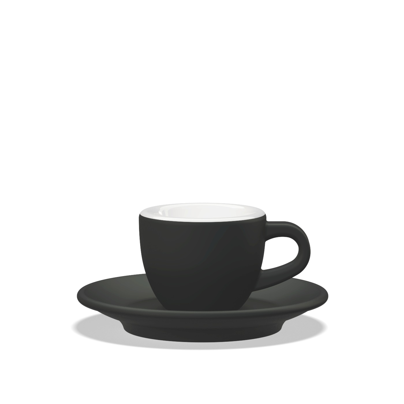 Clubhouse Tulip Espresso Cup 70cc with Saucer - Porcelain - Black