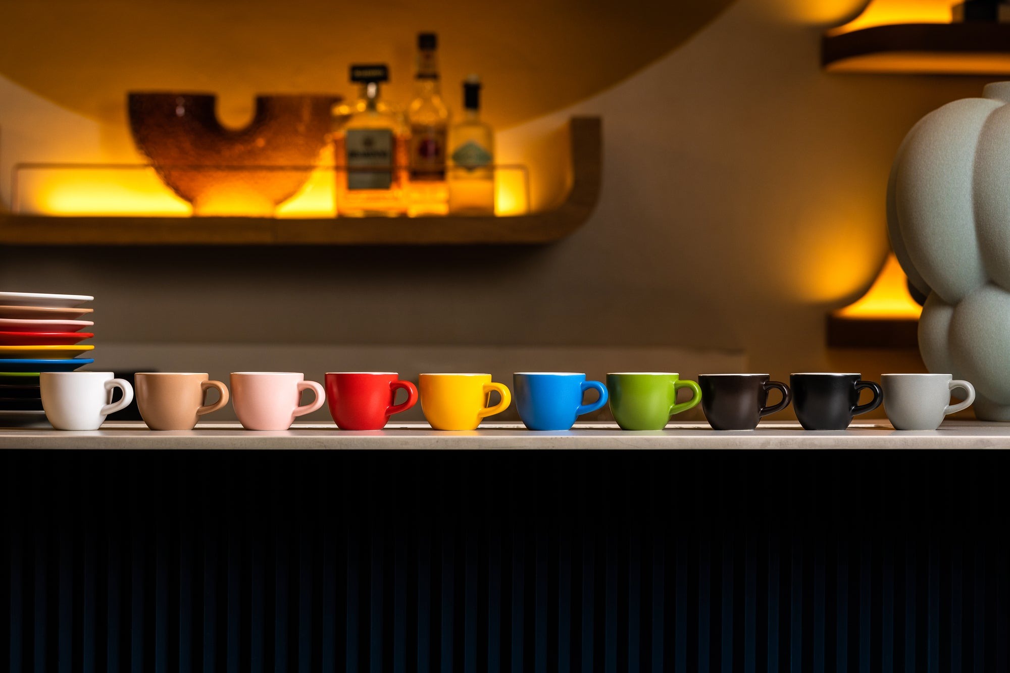 Clubhouse Tulip Espresso Cup 70cc with Saucer - Porcelain - Grey