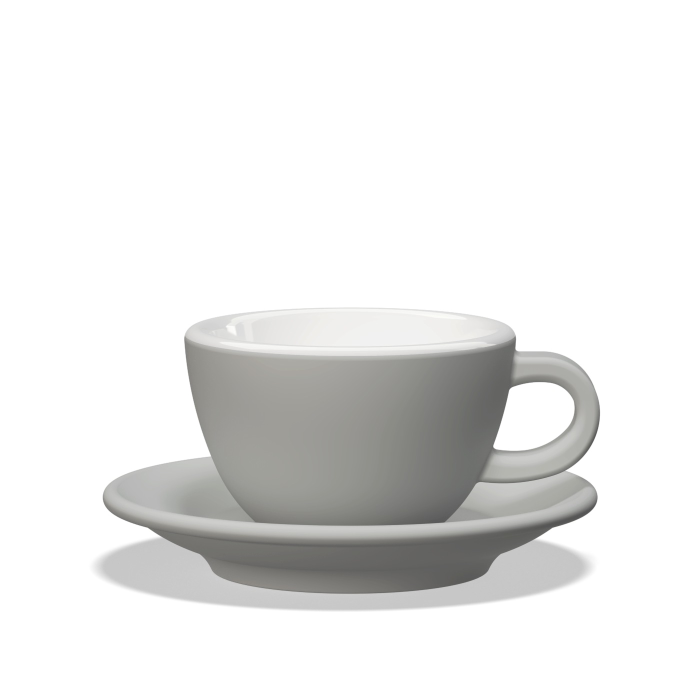 Clubhouse Tulip Cappuccino Cup 210cc - Porcelain & Saucer - Grey