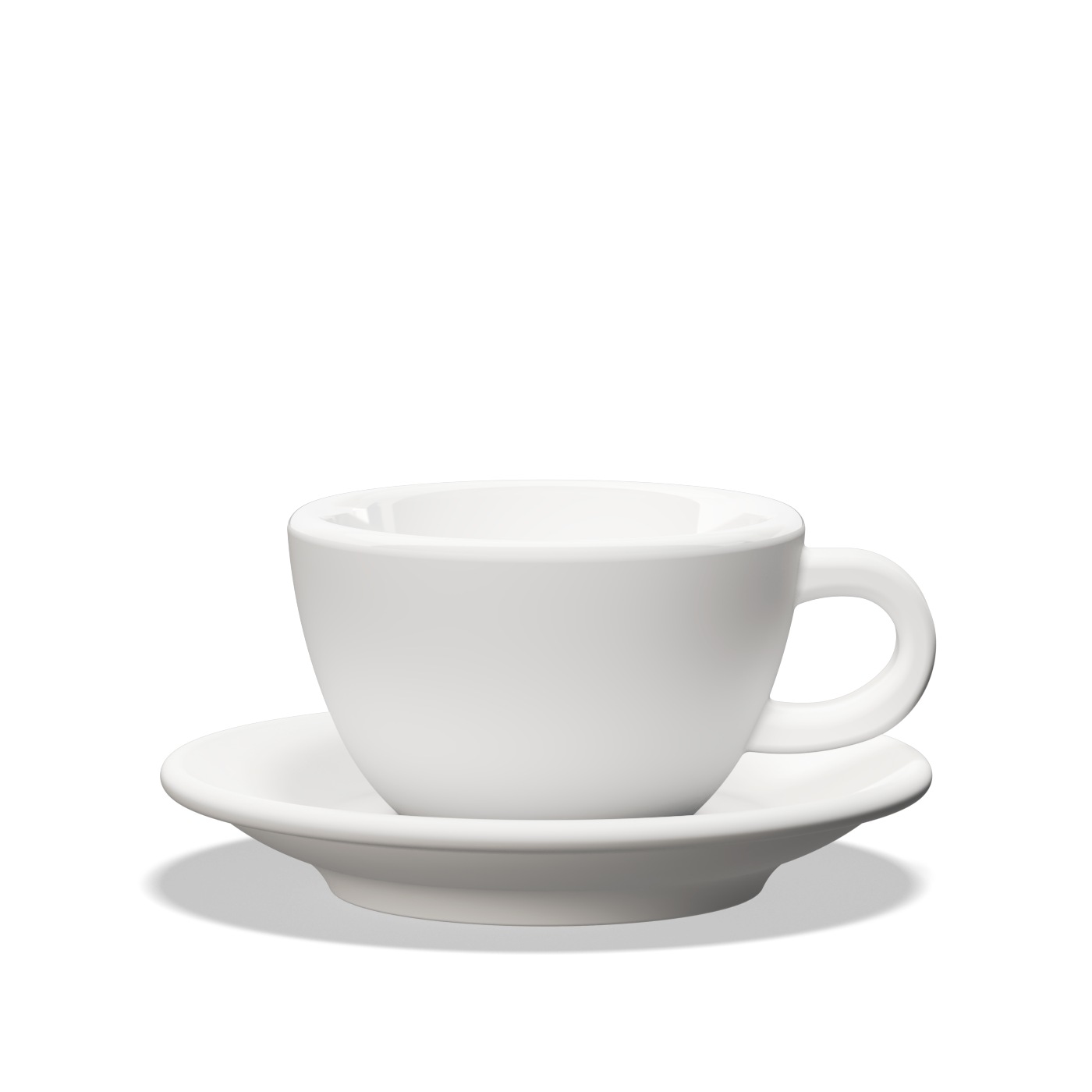 Clubhouse Tulip Cappuccino Cup 210cc - Porcelain & Saucer - White