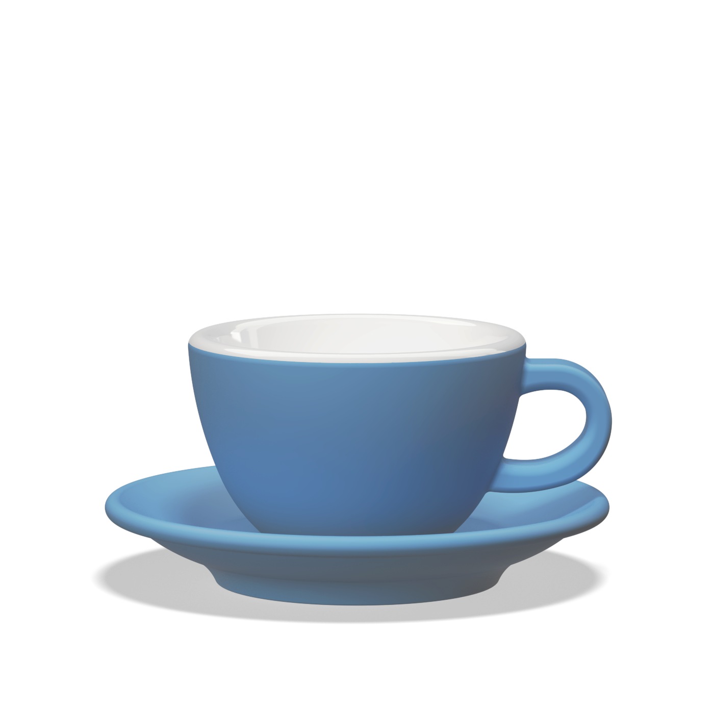 Clubhouse Tulip Cappuccino Cup 210cc - Porcelain & Saucer - Light Blue