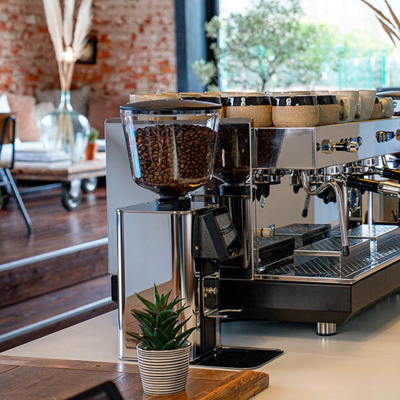 ECM Exacto | Grind by Weight Coffee Grinder 64 mm - Chrome - 220 V