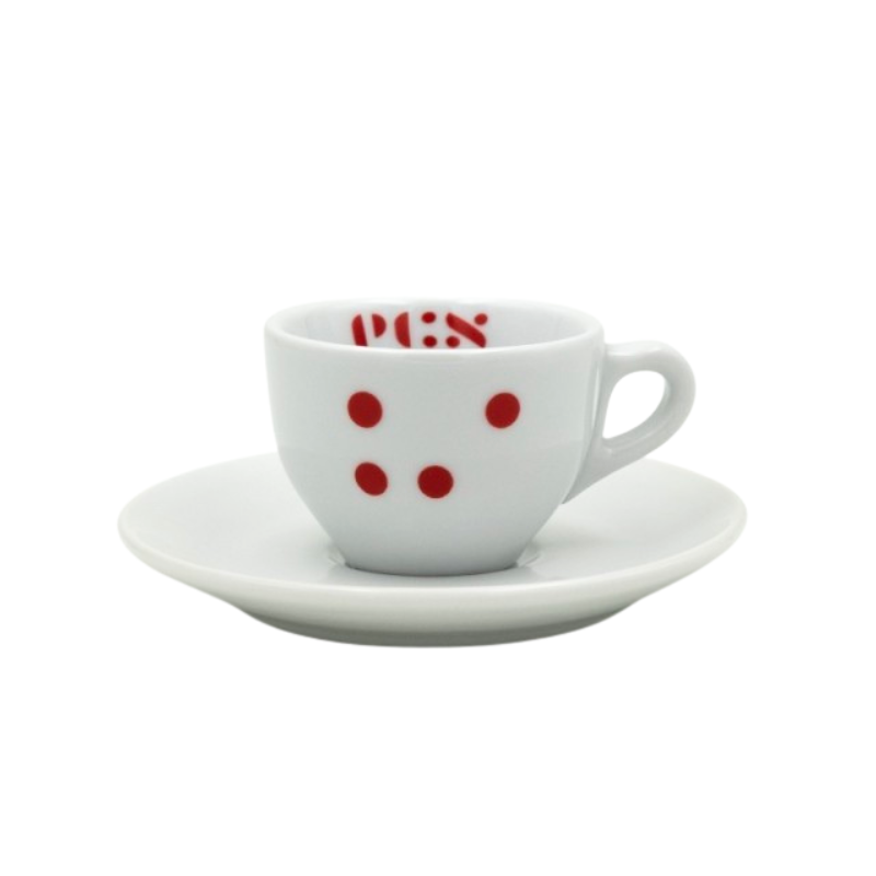 ECS Espresso Cup "Dots" with Saucer - Set of 6