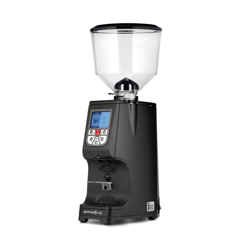 Eureka Atom Specialty 65 Black Coffee Grinder - Top - Black - Tall Hopper - 220 V