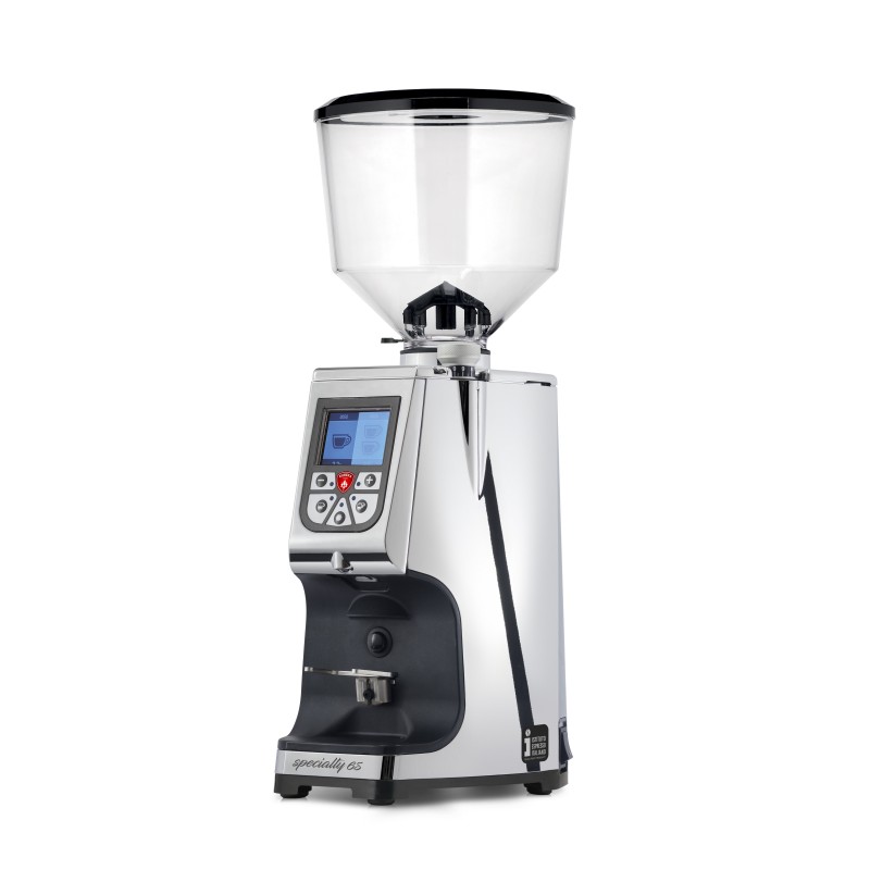 Eureka Atom Specialty 65 Chrome Coffee Grinder - Chrome - Tall Hopper - 110 V