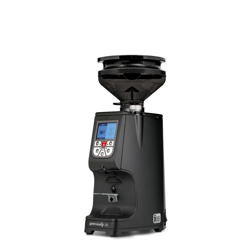 Eureka Atom Specialty 75 Black Coffee Grinder - Pro - Black - Blow Up Short Smoked Hopper - 110 V