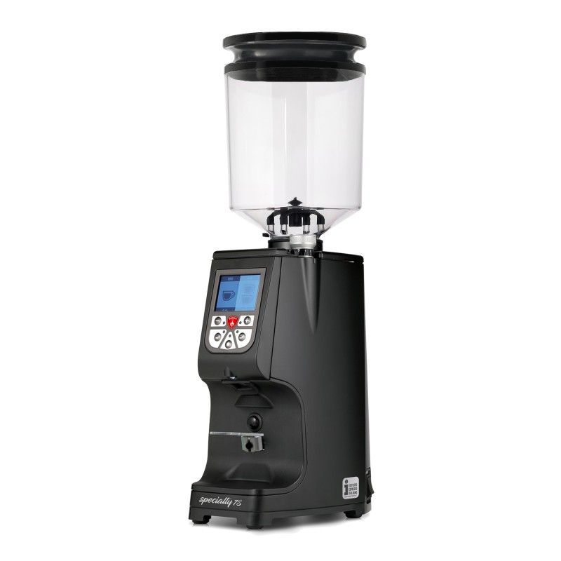 Eureka Atom Specialty 75 Black Coffee Grinder - Pro - Black - Blow Up Tall Hopper - 220 V