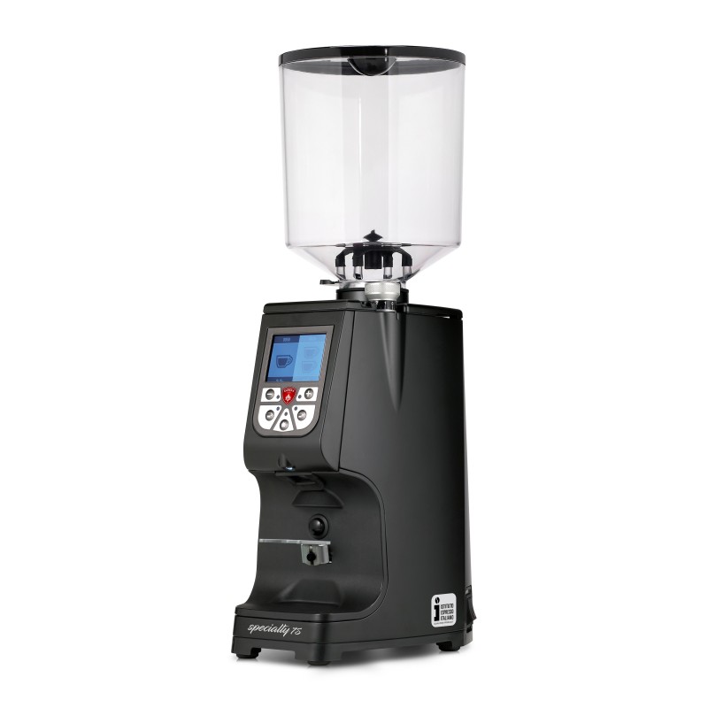 Eureka Atom Specialty 75 Black Coffee Grinder - Pro - Diamond - Black - Tall Hopper - 110 V