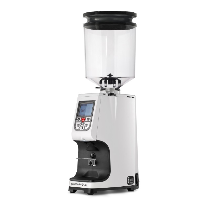 Eureka Atom Specialty 75 White Coffee Grinder - Premium - White - Blow Up Tall Hopper - 220 V